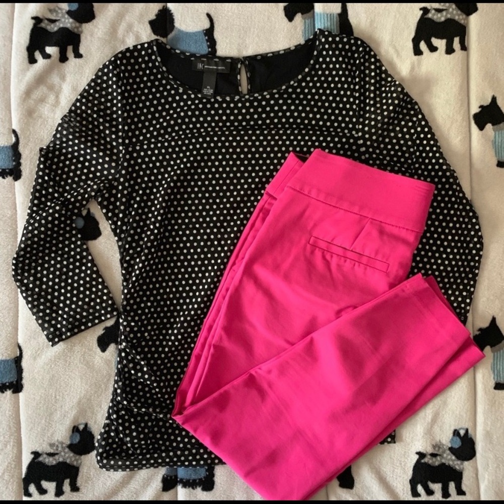 Three Quarter Length Ruched Sheer Polka Dot Top